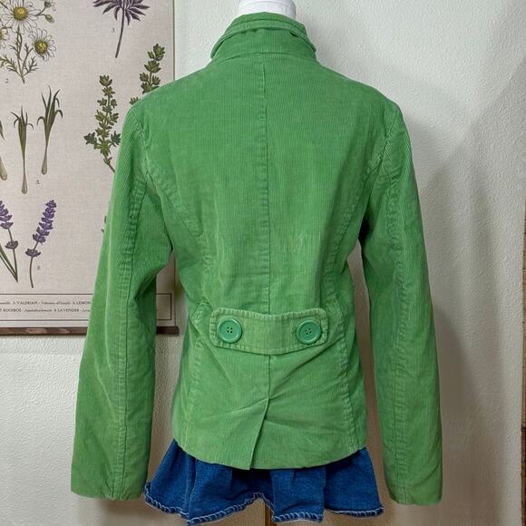 Vintage 90s Y2k BKE Green Corduroy Quilted Jacket Pea Coat Whimsy Twee Mod L - Picture 3 of 8